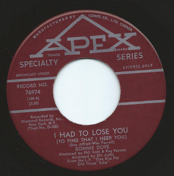 Ronnie Dove : I'll Make All Your Dreams Come True / I Had To Lose You (To Find That I Need You) (7", Single)