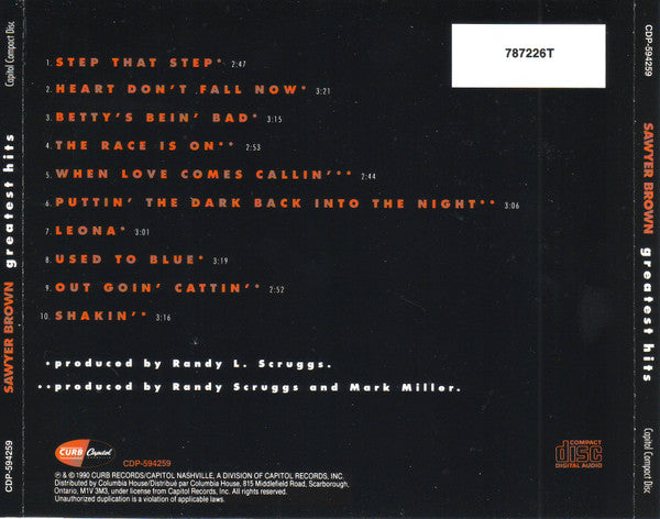 Sawyer Brown : Greatest Hits (CD, Comp, Club)