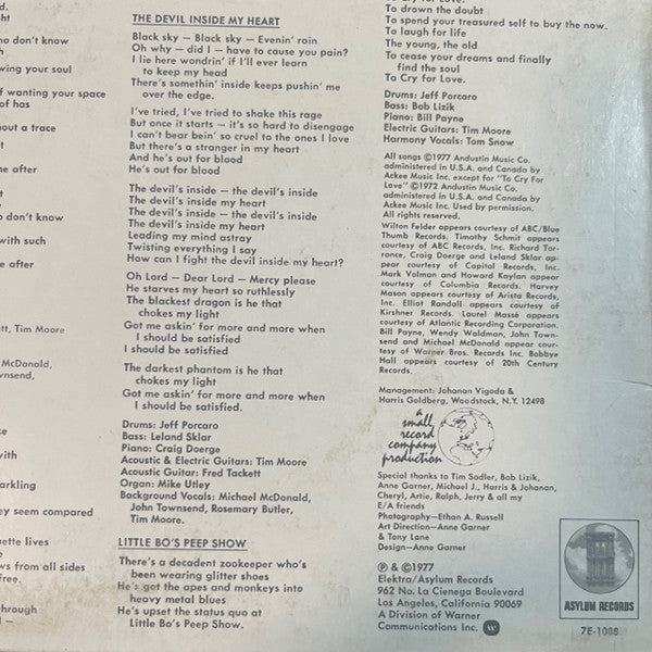 Tim Moore : White Shadows (LP, Album)