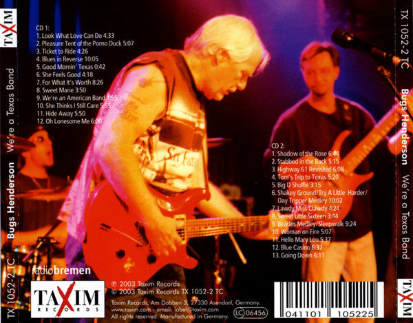 Bugs Henderson & The Shuffle Kings : We're A Texas Band - Live In Germany (3xCD)