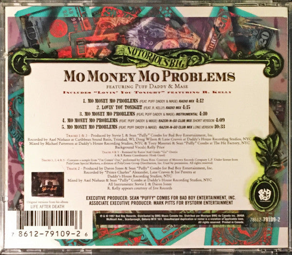 Notorious B.I.G. Featuring Puff Daddy & Mase : Mo Money Mo Problems (CD, Maxi)