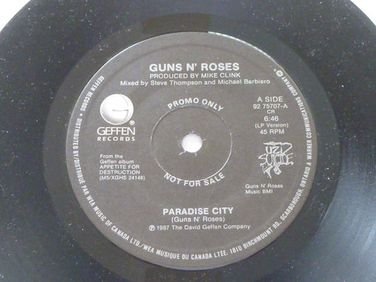 Guns N' Roses : Paradise City (7", Single, Promo)