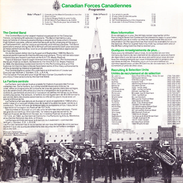 The Central Band Of The Canadian Forces : Canadian Forces Present The Central Band  (LP)