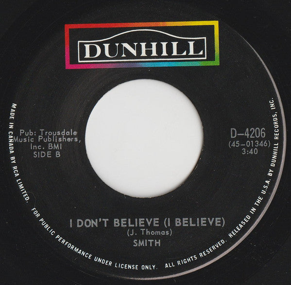 Smith (3) : Baby It's You / I Don't Believe (I Believe) (7", Single)