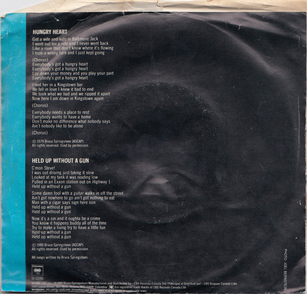 Bruce Springsteen : Hungry Heart / Held Up Without A Gun (7", Single, PS)