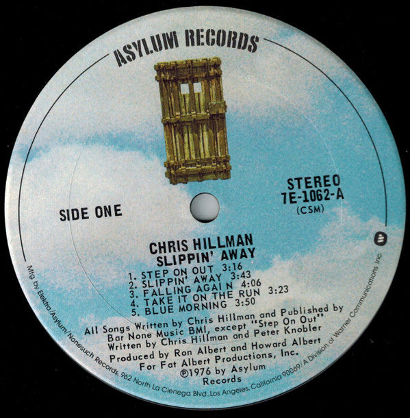 Chris Hillman : Slippin' Away (LP, Album, CSM)