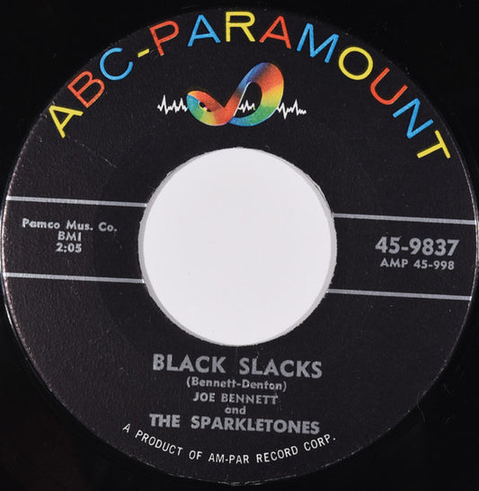 Joe Bennett And The Sparkletones : Black Slacks / Boppin' Rock Boogie (7", Single, Styrene)
