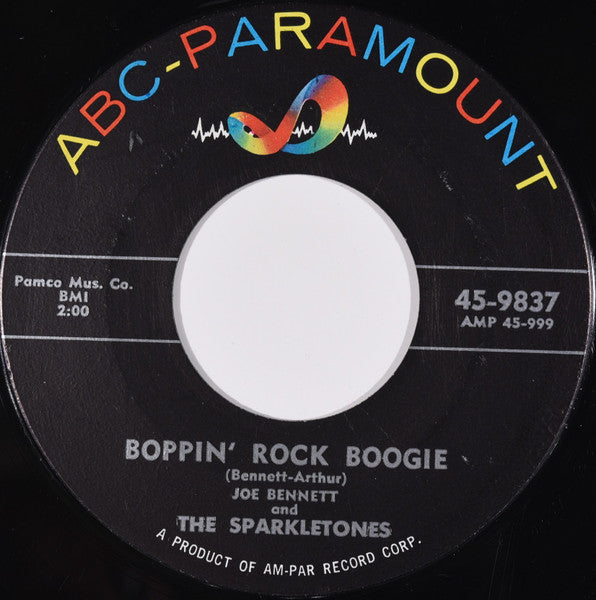 Joe Bennett And The Sparkletones : Black Slacks / Boppin' Rock Boogie (7", Single, Styrene)
