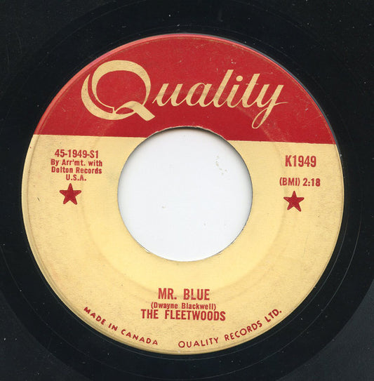 The Fleetwoods : Mr. Blue / You Mean Everything To Me (7", Single)