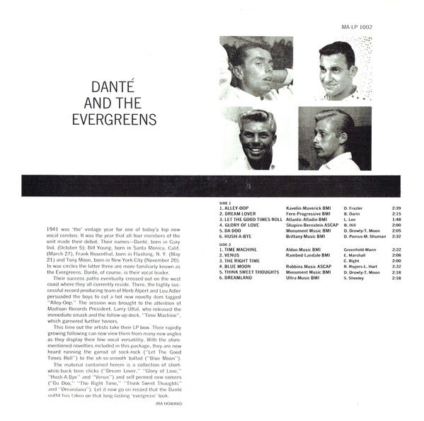 Danté And The Evergreens : Danté And The Evergreens  (LP, Album, RE)