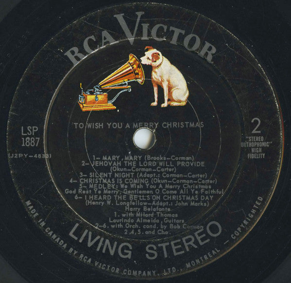 Harry Belafonte : To Wish You A Merry Christmas (LP, Album)