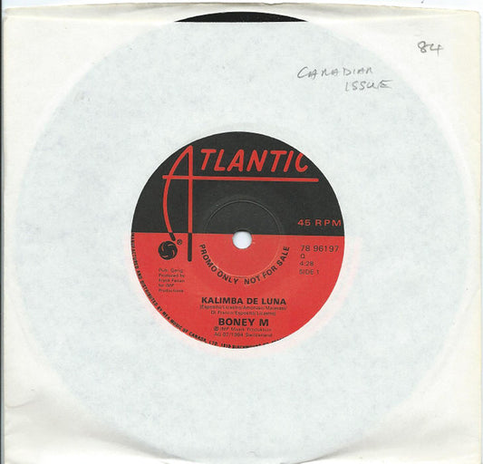 Boney M. : Kalimba De Luna (7", Single, Promo, Sol)