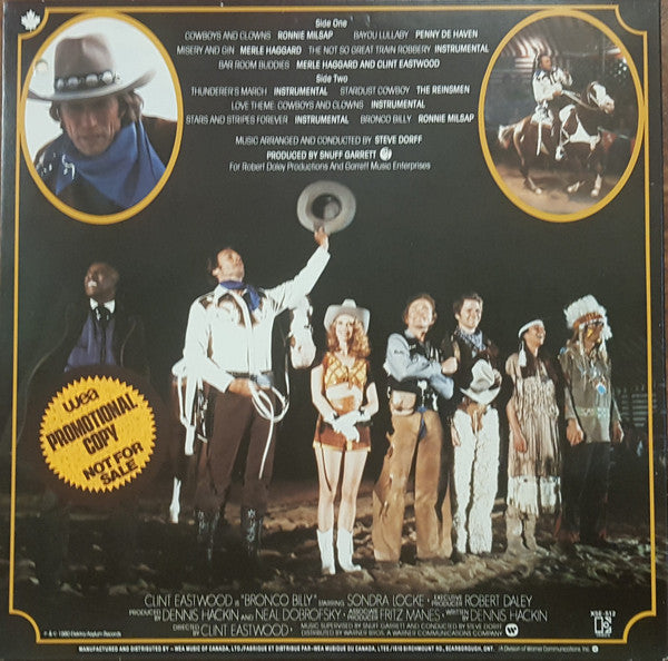 Various : Bronco Billy (The Original Music Soundtrack From Clint Eastwood's) (LP, Album)