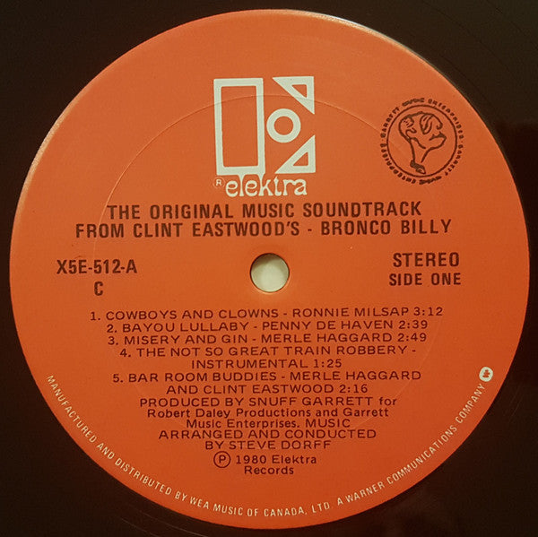 Various : Bronco Billy (The Original Music Soundtrack From Clint Eastwood's) (LP, Album)