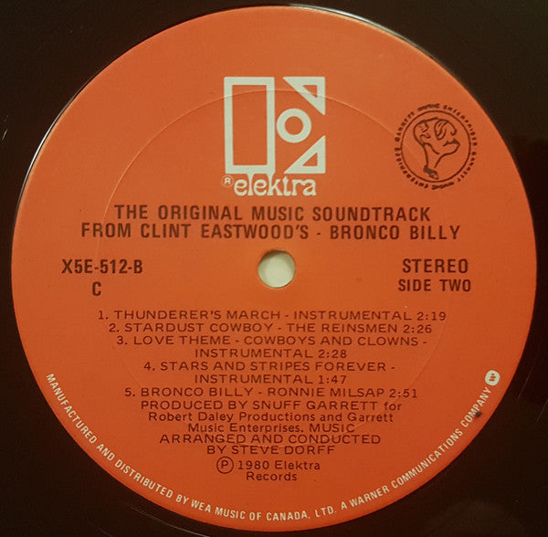 Various : Bronco Billy (The Original Music Soundtrack From Clint Eastwood's) (LP, Album)