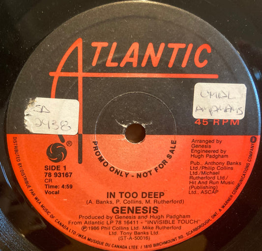 Genesis : In Too Deep (7", Promo)