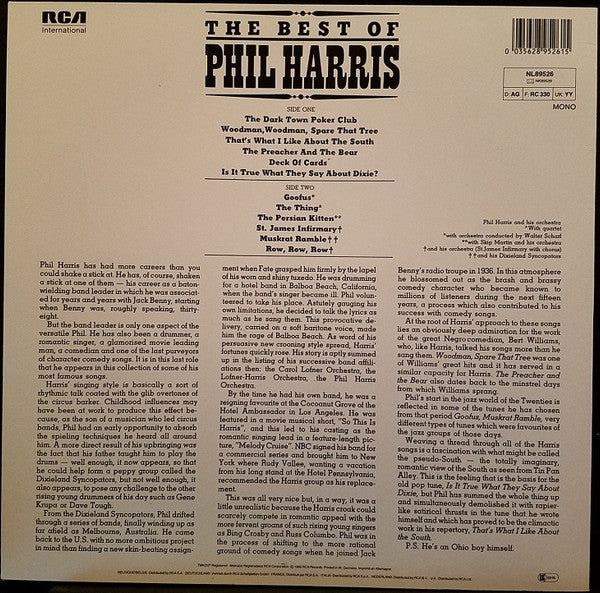 Phil Harris : The Best Of Phil Harris (LP, Comp, Mono, RE)