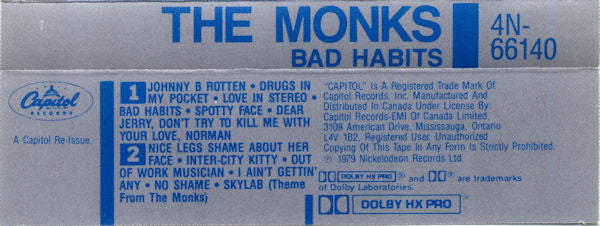 The Monks (4) : Bad Habits (Cass, Album, RE, Dol)