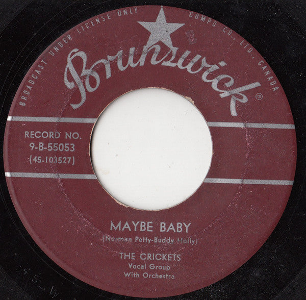 The Crickets (2) : Maybe Baby / Tell Me How (7", Single)