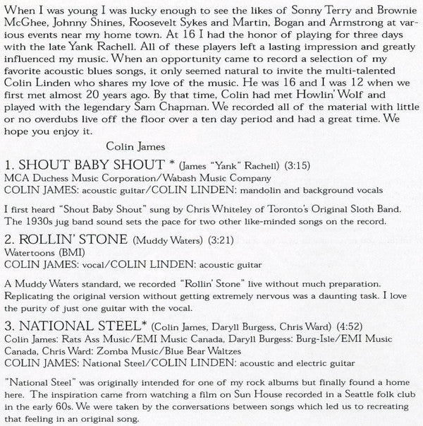 Colin James (2) : National Steel (CD, Album)