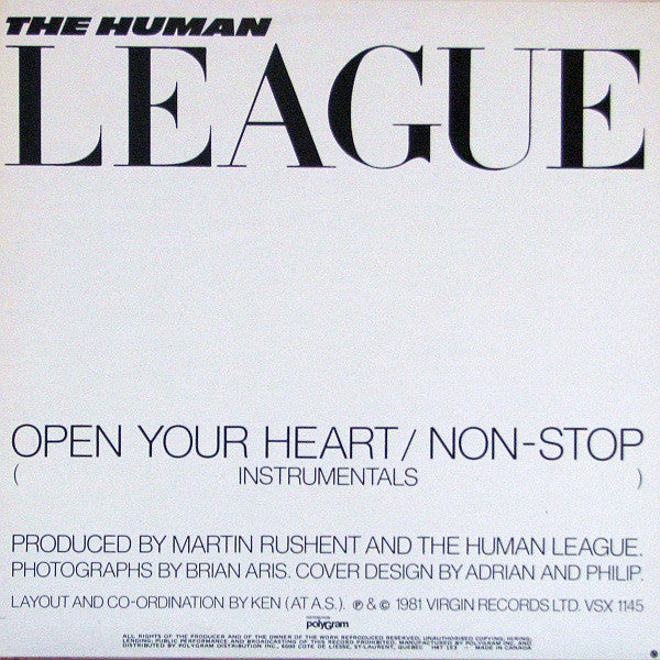 The Human League : Open Your Heart (12", Single, P/Mixed)