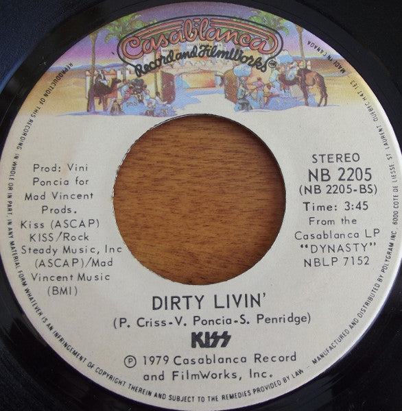 Kiss : Sure Know Something / Dirty Livin' (7", Single)