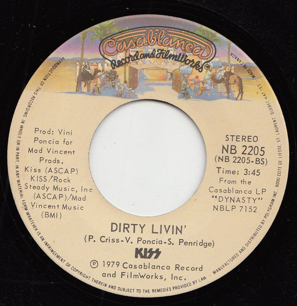 Kiss : Sure Know Something / Dirty Livin' (7", Single)