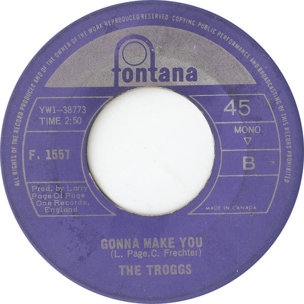 The Troggs : I Can't Control Myself / Gonna Make You (7", Single)