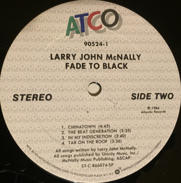 Larry John McNally : Fade To Black (LP, Album)