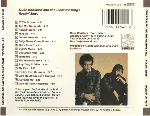 Duke Robillard And The Pleasure Kings : Rockin' Blues (CD, Comp)