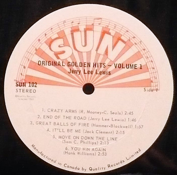 Jerry Lee Lewis : Original Golden Hits - Volume 1 (LP, Comp)