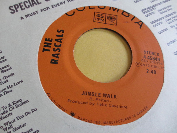The Rascals : Jungle Walk / Saga Of New York (7")