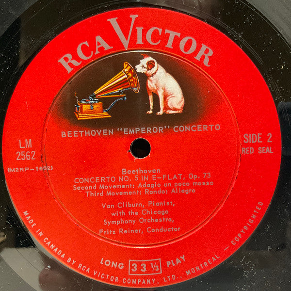 Van Cliburn, Chicago Symphony Orchestra, Fritz Reiner - Ludwig van Beethoven : "Emperor" Concerto (LP, Album, Mono)