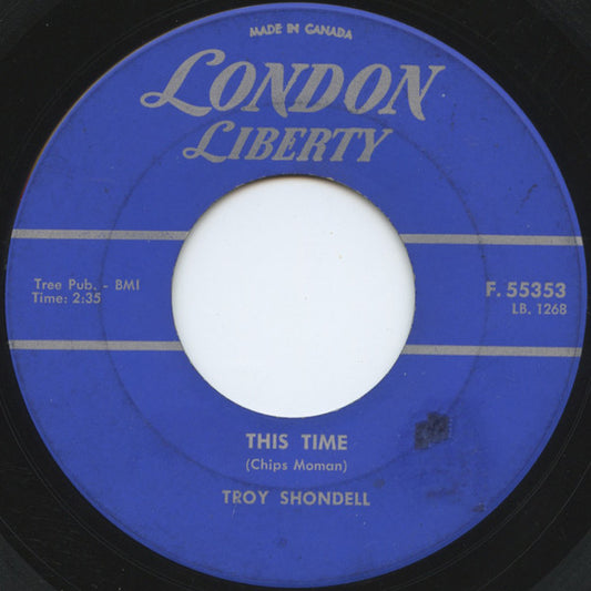 Troy Shondell : This Time  (7", Single)