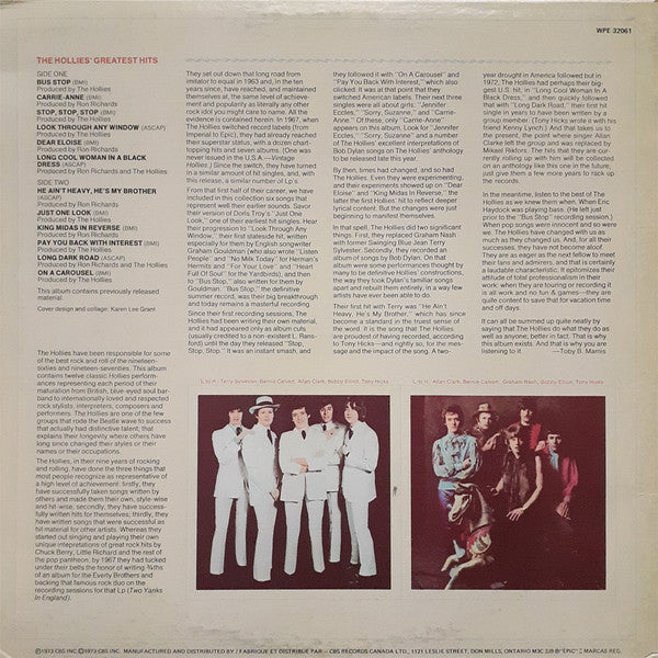 The Hollies : The Hollies' Greatest Hits (LP, Comp, RE)
