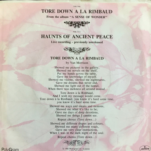 Van Morrison : Tore Down A La Rimbaud (7", Single)