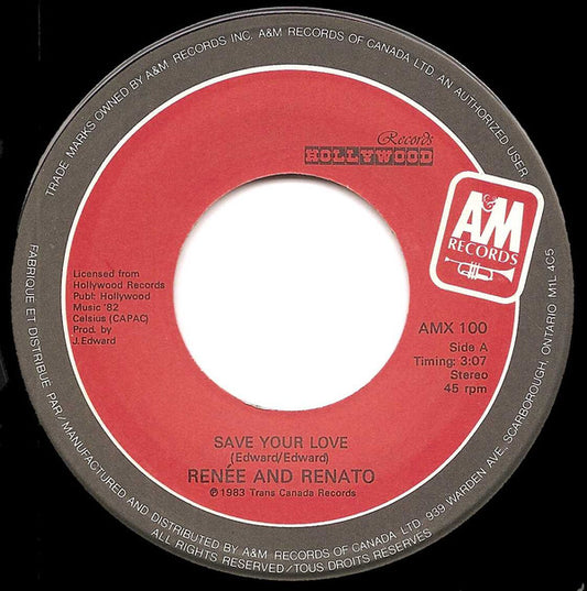 Renée & Renato : Save Your Love (7", Single)