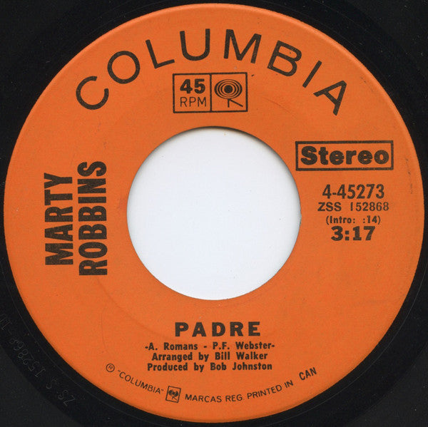 Marty Robbins : Padre  (7", Single)