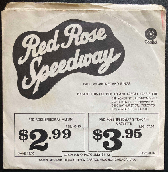 Paul McCartney & Wings* : My Love (7", Single)