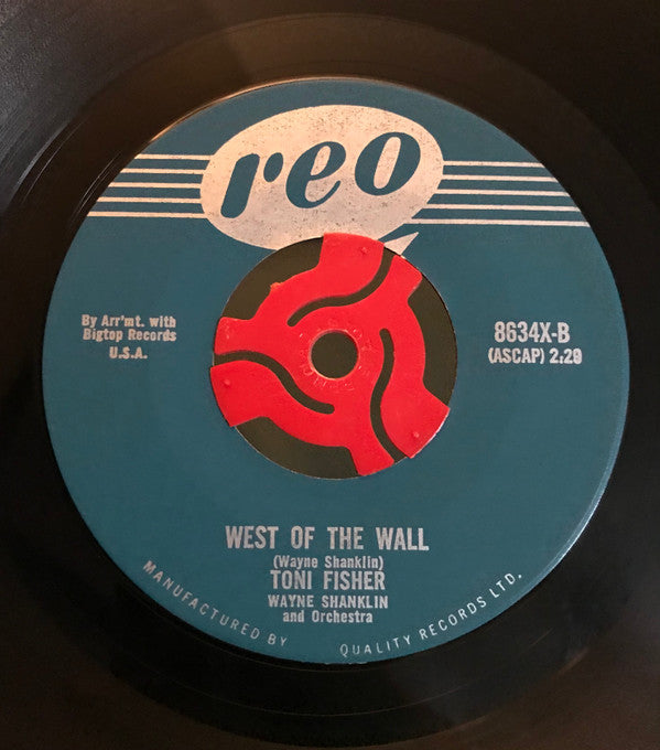 Toni Fisher : West Of The Wall (7", Single)