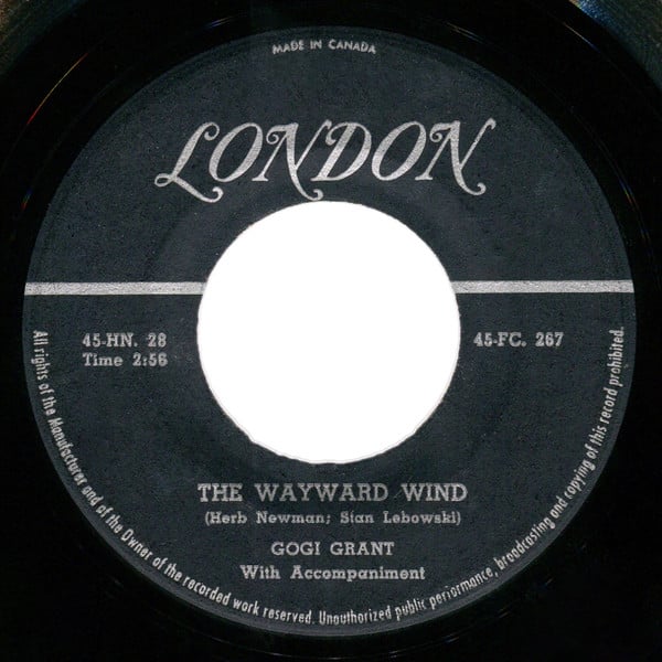 Gogi Grant : The Wayward Wind / No More Than Forever (7")
