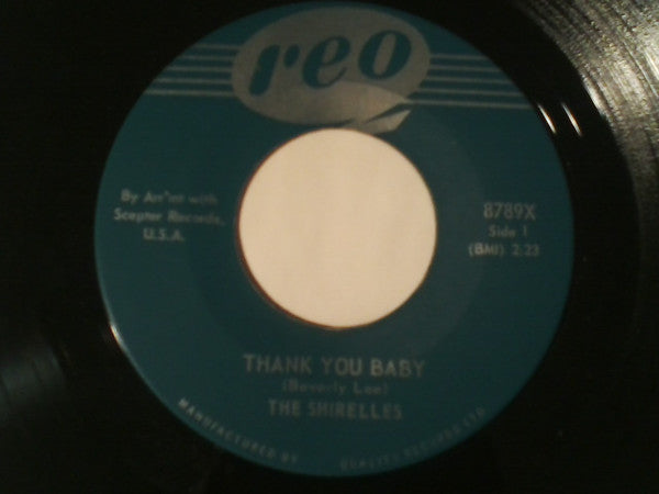 The Shirelles : Thank You Baby (7", Single)