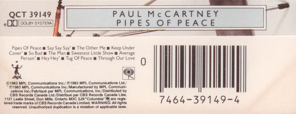 Paul McCartney : Pipes Of Peace (Cass, Album, Dol)