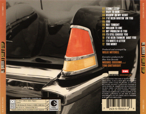 Al Green : I Can't Stop (CD, Album, Copy Prot.)