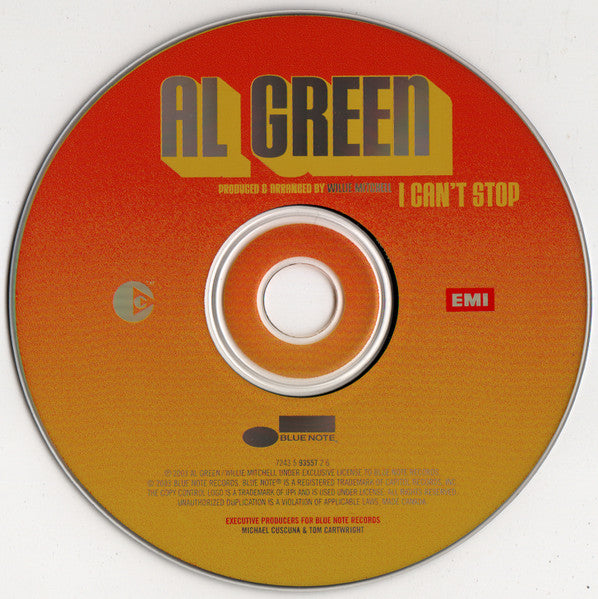 Al Green : I Can't Stop (CD, Album, Copy Prot.)