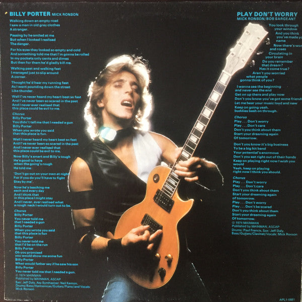 Mick Ronson : Play Don't Worry (LP, Album, Gat)