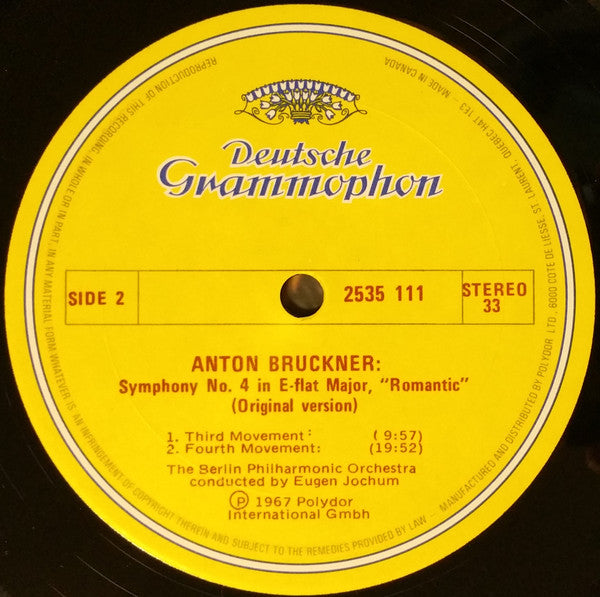 Anton Bruckner, Eugen Jochum, Berlin Philharmonic* : Symphony No. 4 »Romantic« (LP, RE)