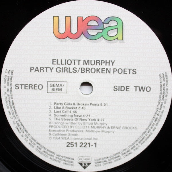 Elliott Murphy : Party Girls / Broken Poets (LP, Album)