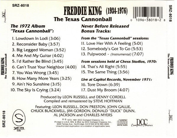 Freddie King : Texas Cannonball (CD, Album, RE)