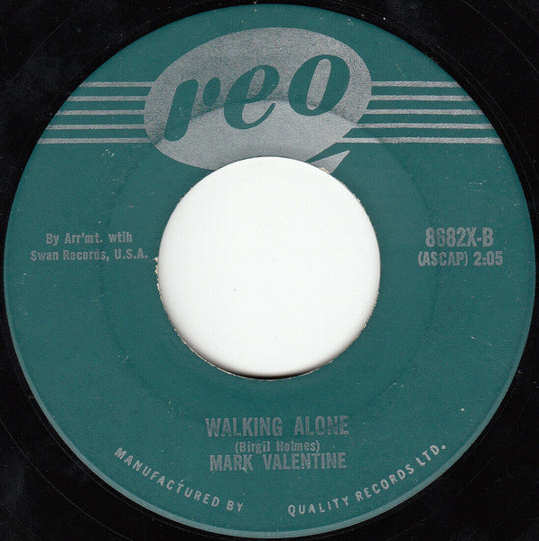 Mark Valentino : The Push And Kick / Walking Alone (7", Single)